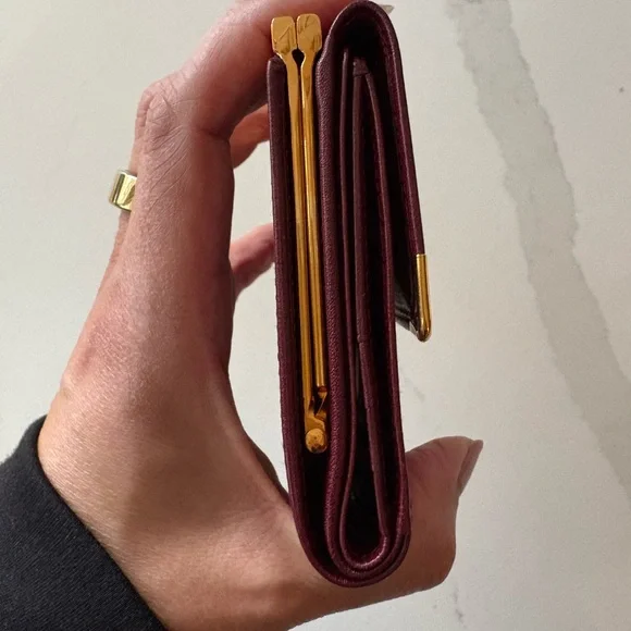 Vintage Cartier de Must Leather Compact Wallet w/Kisslock - Picture 3 of 7